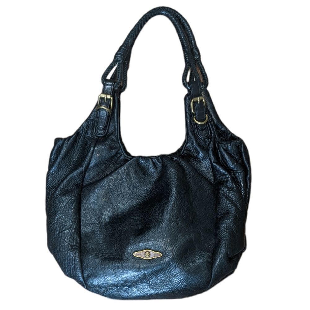 ELLIOT LUCCA Black Cow's Leather Shoulder Bag Purse